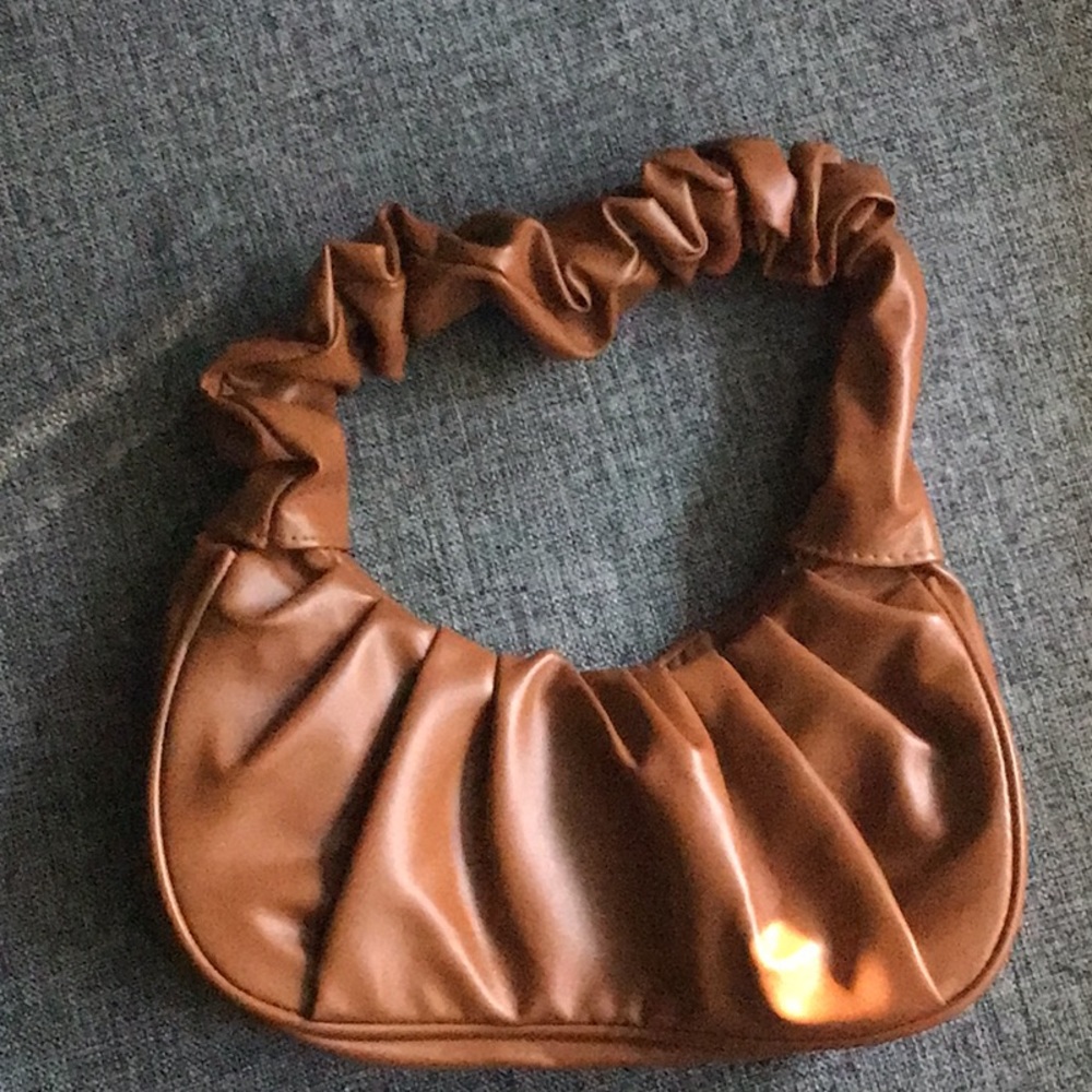 Brown Scrunched-Strap Hobo